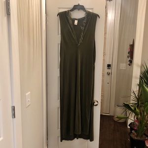 Free People Moss Green Hooded Tunic